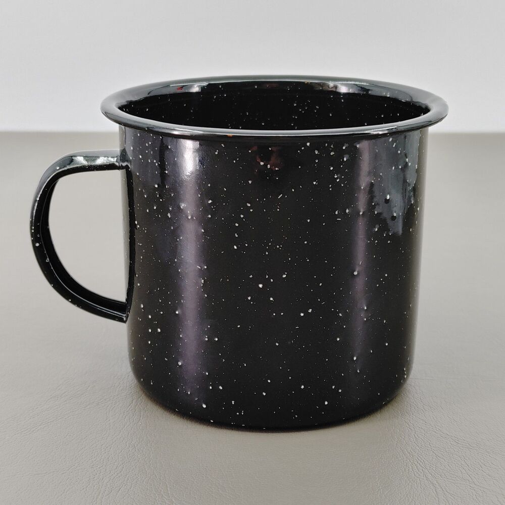 YELLOWSTONE National Park Mug Black Speckled Enamel Cup Camping - Picture 2 of 7